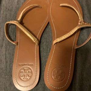 Tory Burch gold sandals